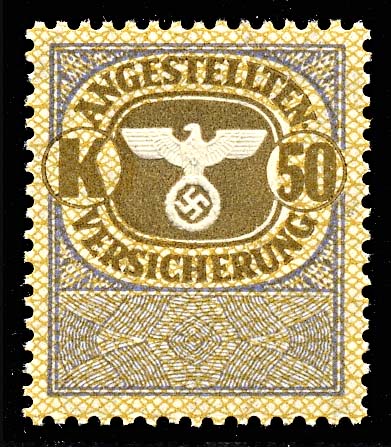 Nazi Employee Insurance Revenue Stamp K-50